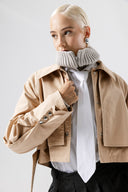 Oversize Nature Beige къс Тренчкот