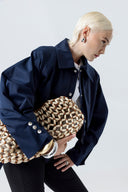 Oversize Dark Blue къс Тренчкот