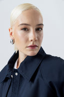 Oversize Dark Blue къс Тренчкот