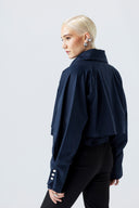 Oversize Dark Blue къс Тренчкот