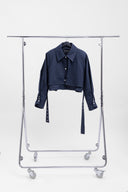 Oversize Dark Blue къс Тренчкот