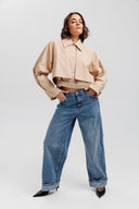 Oversize Nature Beige къс Тренчкот