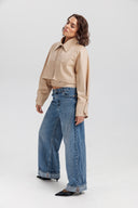 Oversize Nature Beige къс Тренчкот